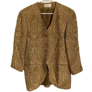 Vintage Giuseppe Collection Gruppo Americano Gold Ornate Two Button Jacket‎